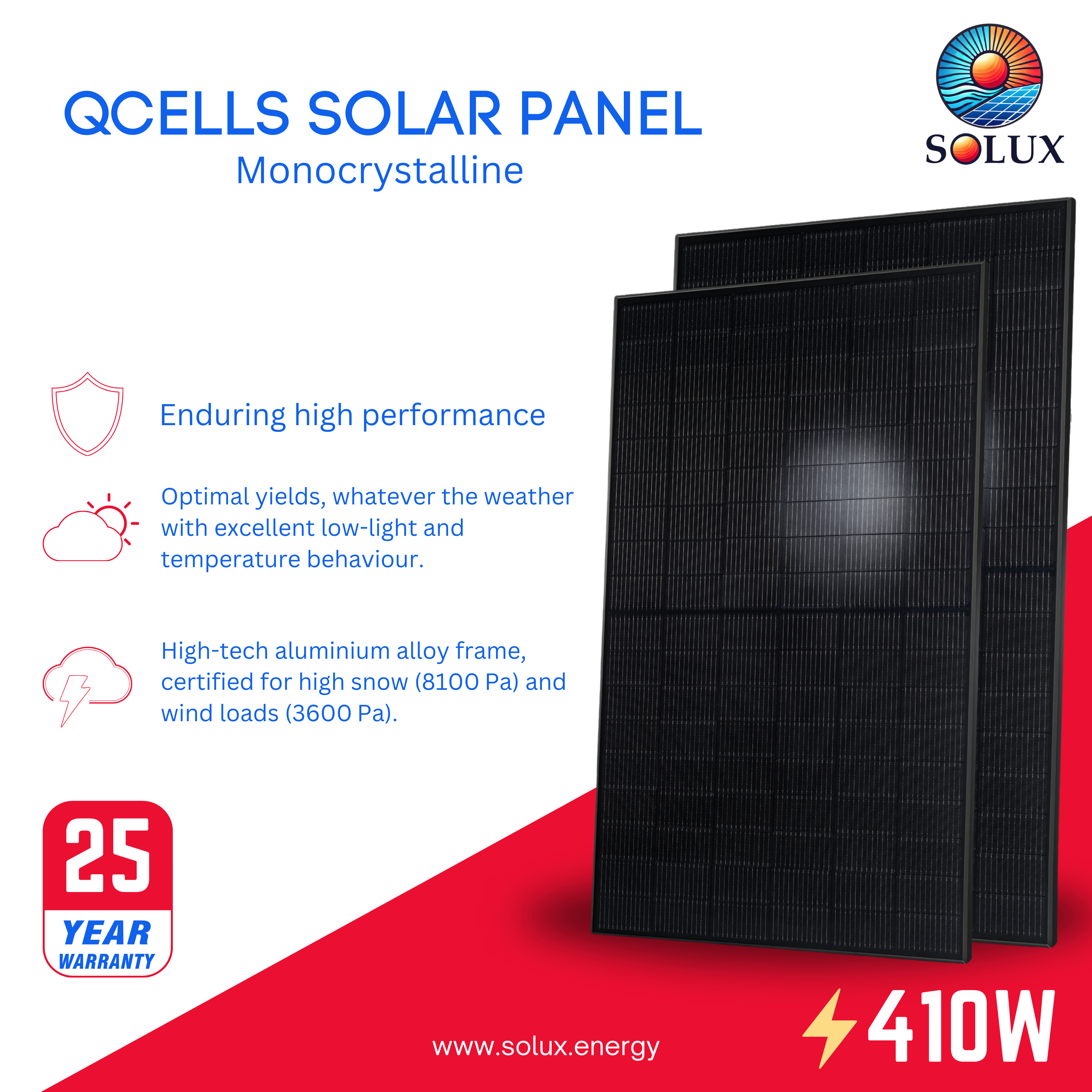 This is an image of Q-Cells Solar Panels Model Q.PEAK-DUO-BLK-BF-G10PLUS-410